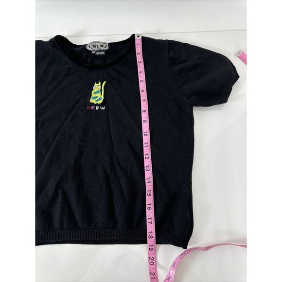 Vintage Berer by Takako Sakon Sweater Top Cotton Blend Petite Medium Meow - Picture 4 of 7
